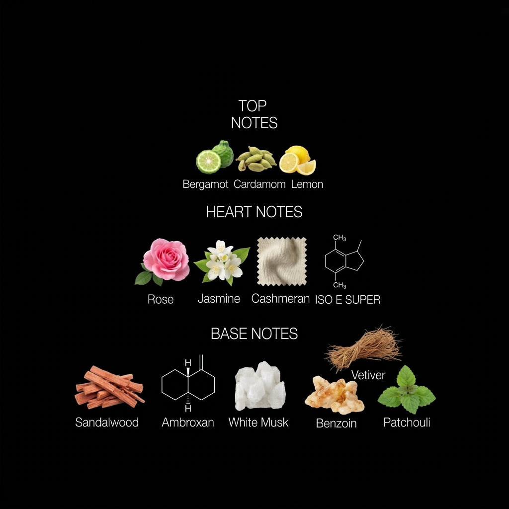 Layth as-Sayfullah note pyramid — top, heart, and base notes